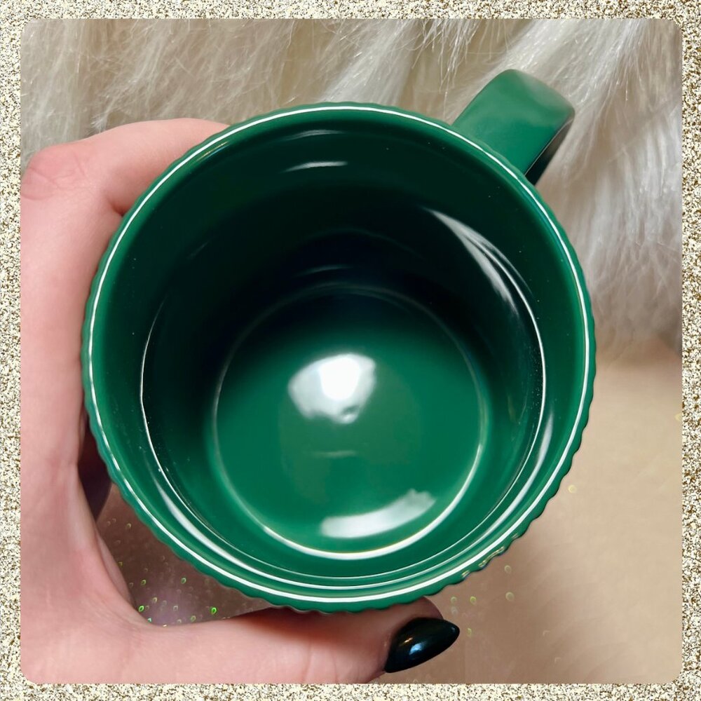 ☕ NIB/NWT 2025 Starbucks Ltd. Green Ribbed w/ Siren Signet 14oz Ceramic Mug - Picture 5 of 8